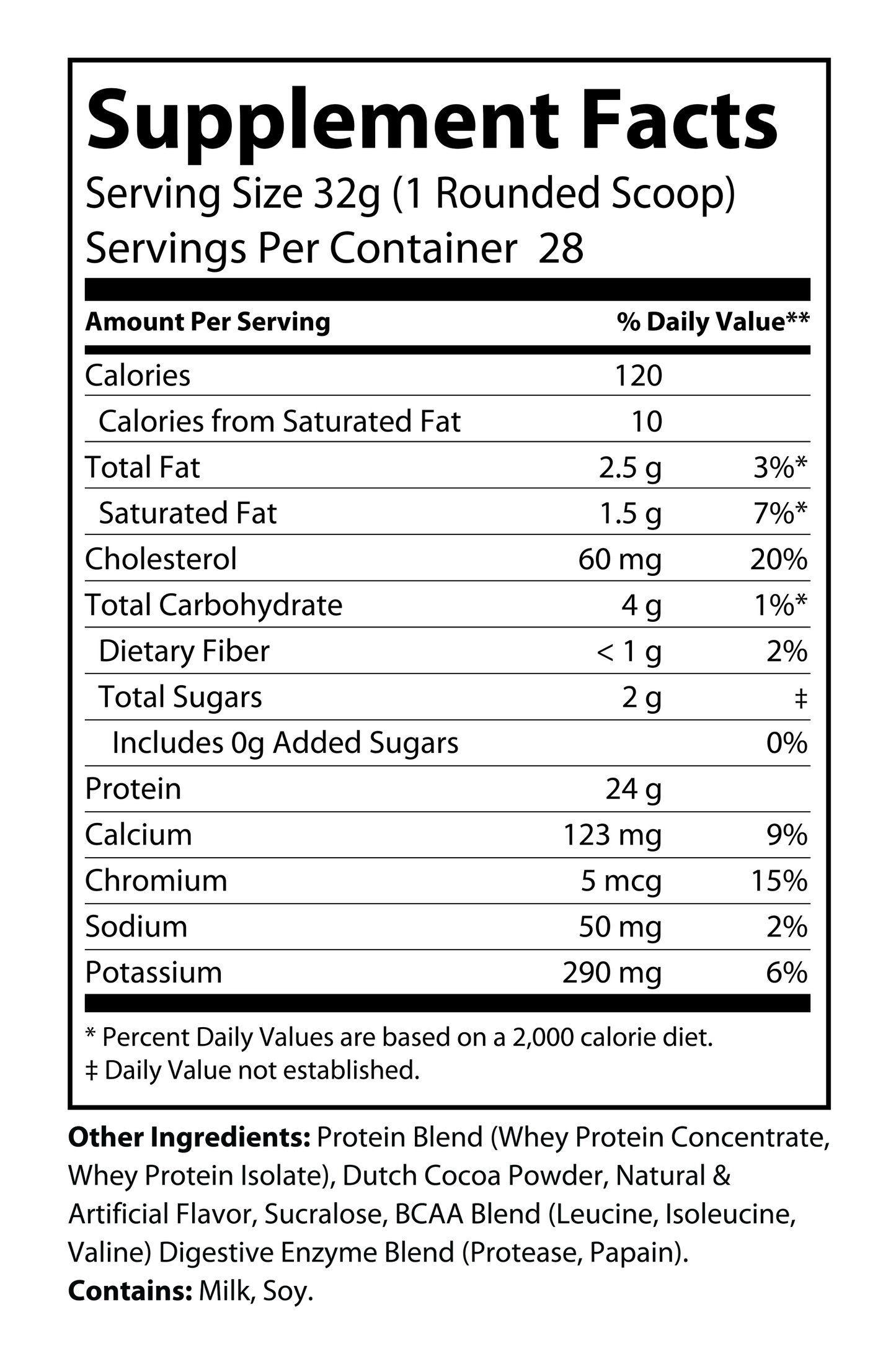 Chocolate Whey Protein Powder (2LB)