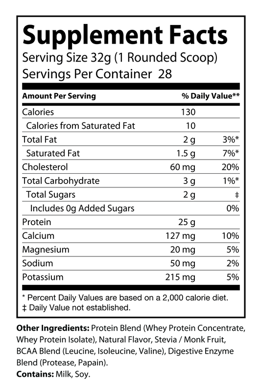 Vanilla Whey Protein Powder (2LB)